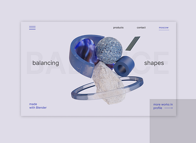 3D composition with balancing shapes 3d 3d illustration blender cg