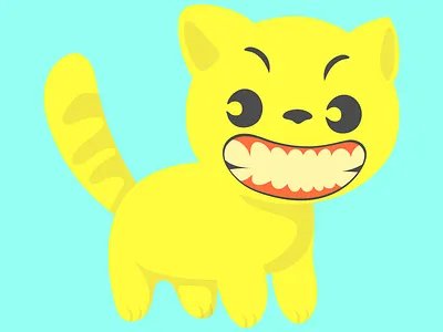 handsome smile yellow fabulous cat branding design flat design graphic design illustration logo ui vector