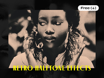 Retro Halftone Effect download duotone free freebie halftone pattern pixelbuddha print psd retro stripes template texture vintage