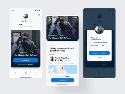 BJJ Check in Concept App app bjj check in design interface design jiu jitsu ui ux