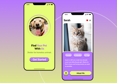 Homeless pets app animals app cat design dog friend homeless ios mobile pets russia ui ux uxdesign