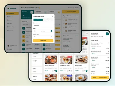 Bitepoint - Restaurant POS System | New order + Choose Menu application cafe cashier cashier app choose menu clean dashboard food kitchen new order outlet point of sale pos pos app restaurant sales ui uiux ux waiter