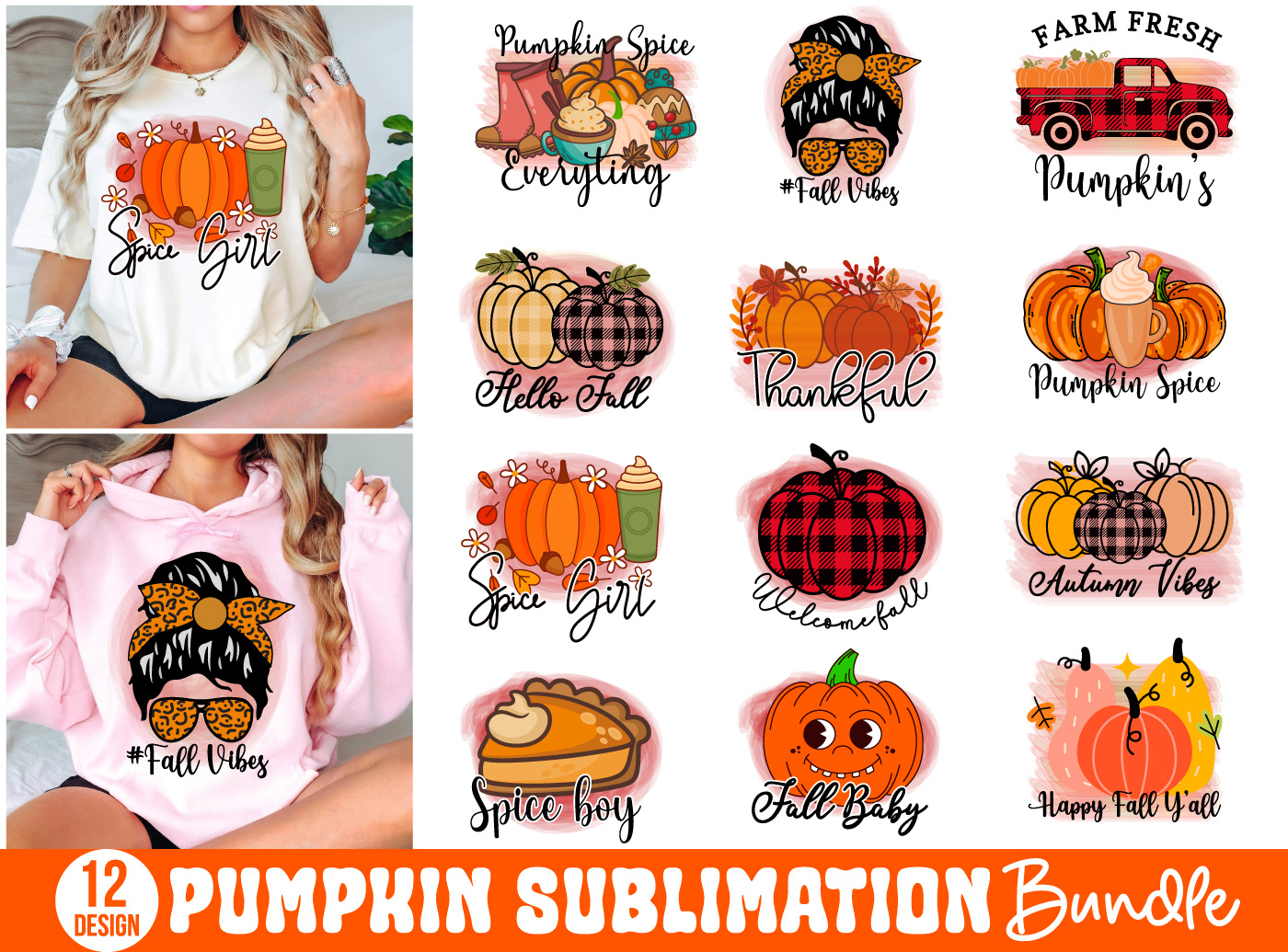 Fall Sublimation PNG Bundle, Fall SVG T-shirt Designs autumn files fall gnomes png fall png fall png bundle fall sublimation bundle fall sublimation designs fall t shirt design png pumpkin leaf png shirt png thanksgiving autumn