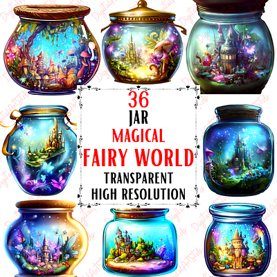 Fantasy Magical Jar Fairy world fairy fairy clipart fairy jar fantasy clipart jar clipart magical jar