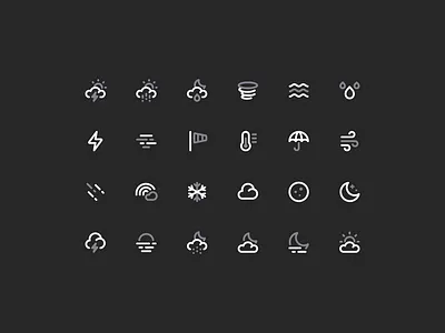 Weather Icons 16px bicolor duotone forecast icon icons micro mini moon snow sun weather wind