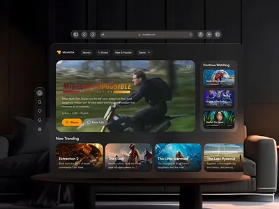 Apple Vision Pro Movie app UI Design app ui branding design product design redesign trend ui user experience user interface ux ux design