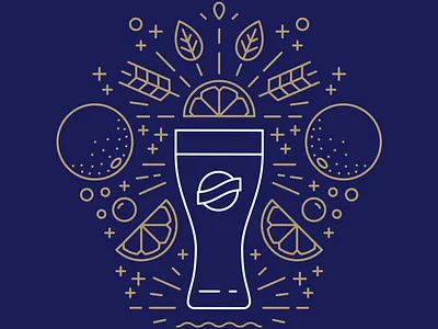 Under a Blue Moon Iconography beer branding citrus food graphic design icon illustration logo vector