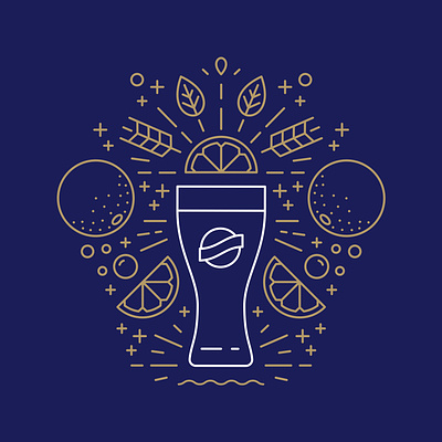 Under a Blue Moon Iconography beer branding citrus food graphic design icon illustration logo vector