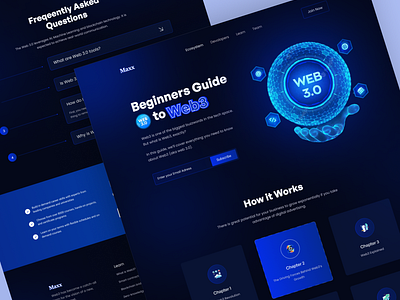 Web3 Landing Page Website Design blockchain blockchain landing page crypto landing page decentralized ethereum homepage nft uiux user interface web web3 web3 landing page web3 website webdesign website