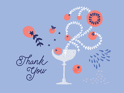 Thank you note design graphic design illustration