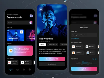 Event Booking App Design-UIdesignz dashboard mobile app design ui ux