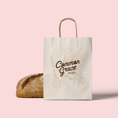 Common Grace Bakery Bag Mockup bag bakery branding design graphic design illustration logo mockup typography vector