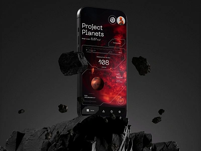 Project Planets App 3d animation app cosmos design graphic mobile motion graphics planet ui uiux user experience user interface ux web