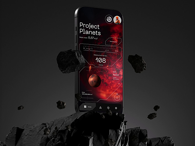 Project Planets App 3d animation app cosmos design graphic mobile motion graphics planet ui uiux user experience user interface ux web