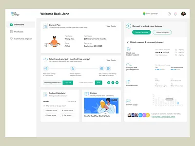 Customer Dashboard for Dash Energy - UX Case Study account settings carbonfootprint customer dashboard dashboard dashboarddesign dataincentives energyplan energyusage greenenergy renewableenergy sustainability sustainableliving uiux user dashboard userbehavior userbenefits userengagement userexperience utilitybillupload uxcasestudy