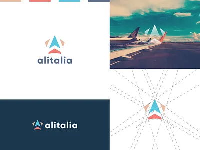 Alitalia Logo Design aeroplane airline airport brand branding business concept creative design idea logo logotype mark minimal minimalist modern plane tour tourist travel