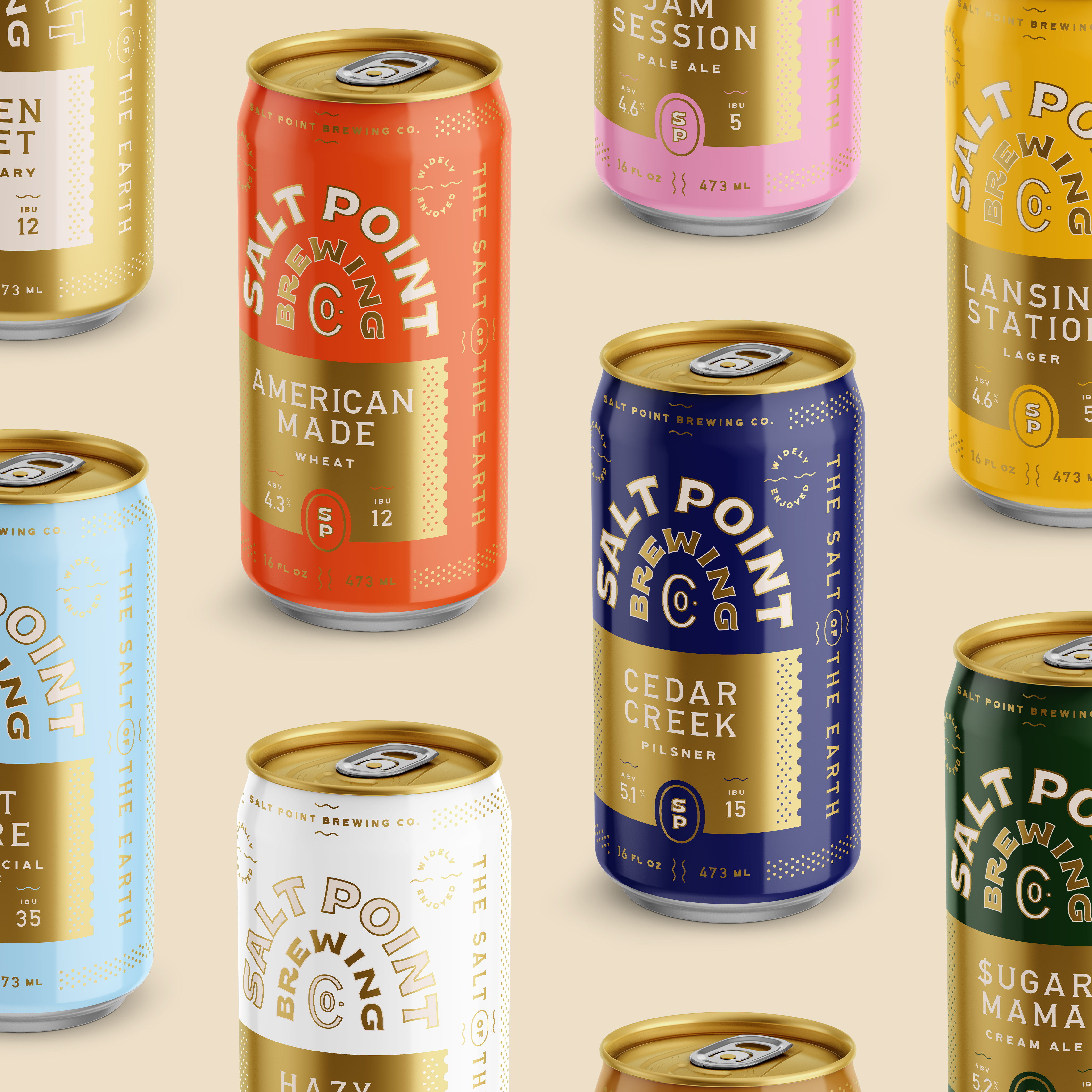 Salt Point Brewing Co. Branding Concept beer branding brewery colorful design logo packaging packaging system type typography