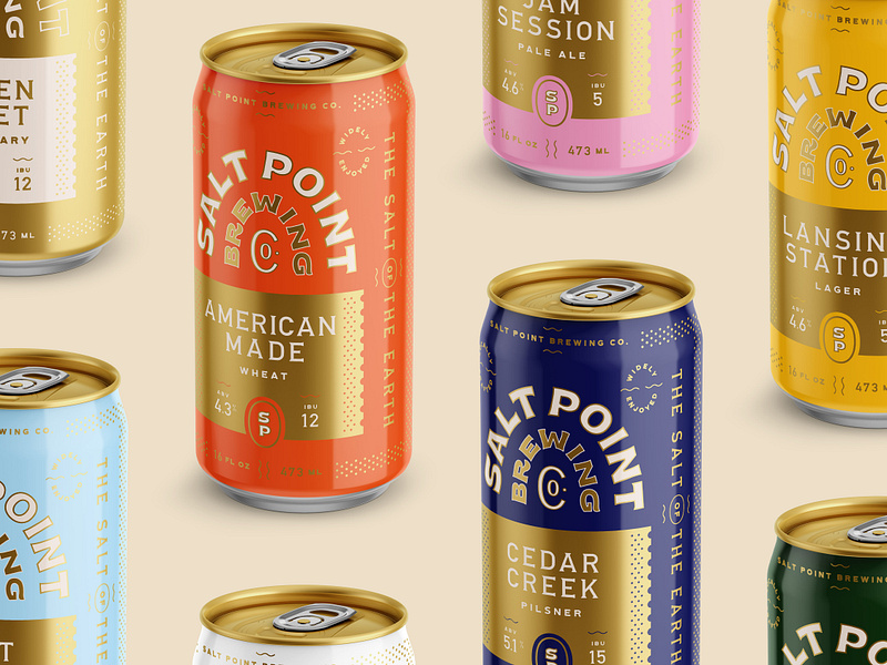 Salt Point Brewing Co. Branding Concept beer branding brewery colorful design logo packaging packaging system type typography
