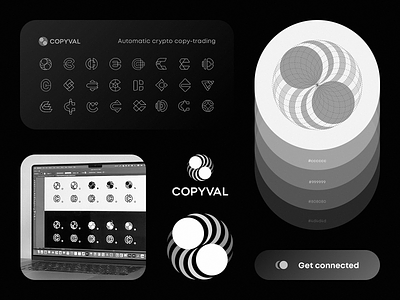 Copyval Logo Design Process blockchain branding copy trading copytrading crypto identity logo trading web3
