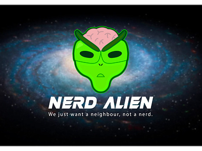 Nerd Alien alien bold brain branding cyberpunk design galaxy graphic design green illustration logo nerd vector