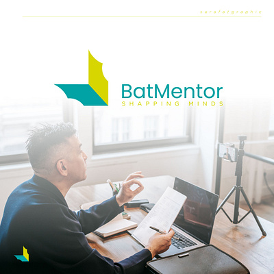 BatMentor Logo branding business designer digital education logo logo design meeting online startups studio teaching zoom