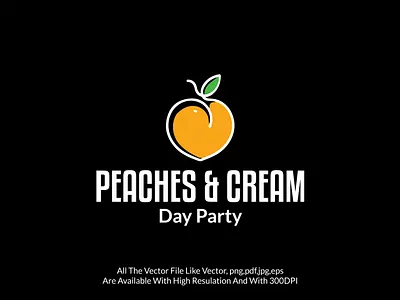 Logo for Peach & Cream Day Party 3d animation branding graphic design logo