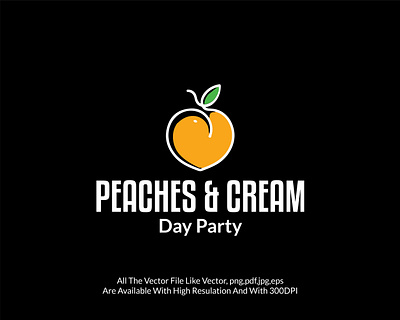 Logo for Peach & Cream Day Party 3d animation branding graphic design logo