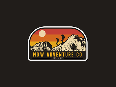 M&W Adventure Co. logo design adventure logo apparel design camping logo clothing design graphic design hiking logo hiking t shirt illustration logo design mountain hiking mountain logo outdoor logo patch design print design retro logo retro t shirt design sticker design t shirt design