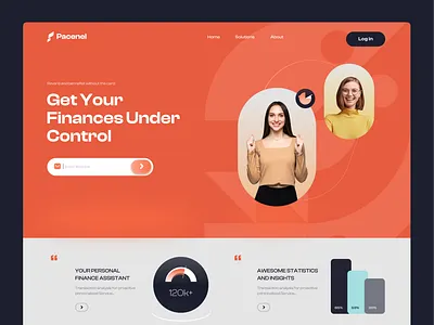 Finance Hero Design banner hero landing page red stats ui uidesign ux web design