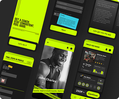 Gym trainer finder app design | Case study branding design graphic design illustration logo motion graphics typography ui ux vector