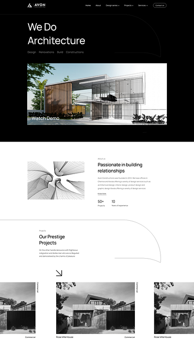 Avon Construction branding graphic design ui website