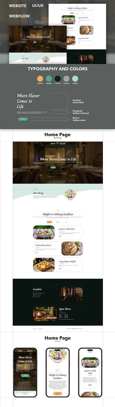 Savor Haven | Webflow Website animation branding cuisine design fast food food graphic design logo pizzeria restaurant uiux webflow website