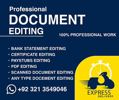 Bank Statement Editing 3d animation bank statement bank statement edit branding docement editing graphic design logo motion graphics pdf editing scanned document editing ui