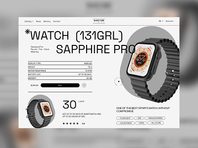 Black Cube times watch creative e store ecommers graphic design hero section landing page light mode logo minimal modern design online shopping product page smart watch sport ui watch webpage design