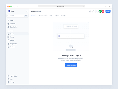 Empty project SaaS dashboard / Create a project dashboard dashboard saas saas dashboard ui ux web app web design