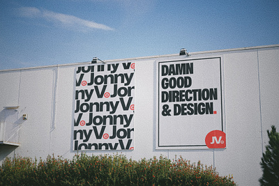 Jonny V | Rebrand IRL – 002 ad advertising badge billboard branding design helvetica logo logo design logotype minimal minimalist mockup poster rebrand redesign sign signage tagline