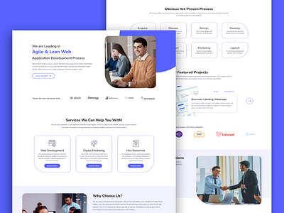 IT Agency Website Design agency blue company computer creative design figma i minimal modern office purple software solutions ui ui design uiux