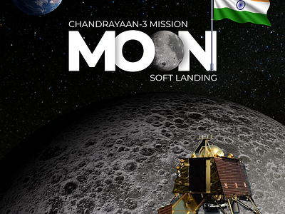 Chandrayaan-3 Mission Soft Landing adobe illustrator chandrayaan chandrayaan banner chandrayaan3 digital art graphic design illustration india isro mission moon moon landing space