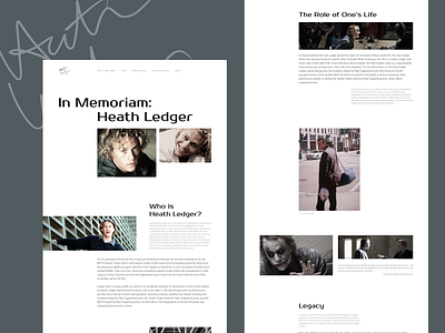 Longread | Heath Ledger longread ui web design