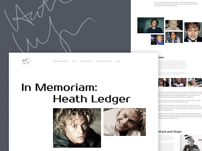 Longread | Heath Ledger longread ui web design