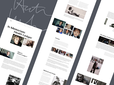 Longread | Heath Ledger longread ui web design
