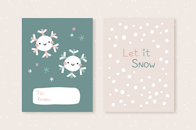 Christmas greeting cards baby branding christmas christmas greeting cards cute design greeting card illustration kawaii kids snowflakes winter