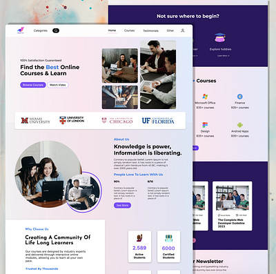 Landing Page - Online Courses design landing page ui website