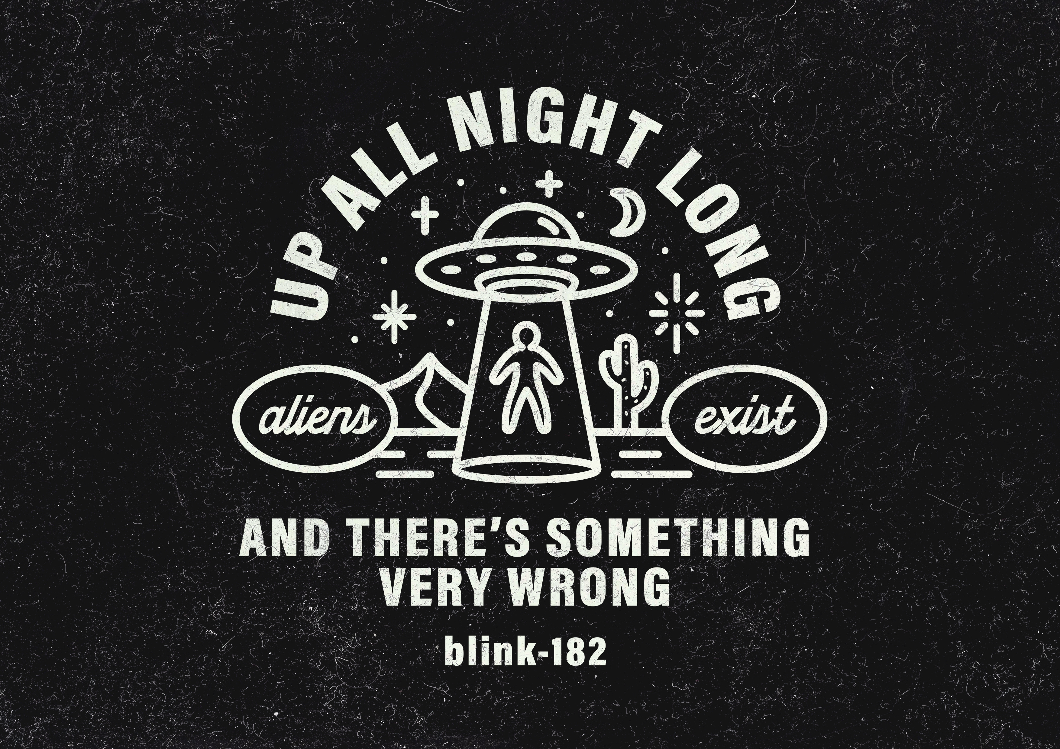 Aliens Exist - Blink-182 aliens art badge blink182 branding creative flying saucer illustration logo logo design photo punk punk rock punx rock typography ufo ufo design vintage badge