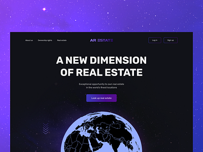 AR Estate dark futuristic ui web design website