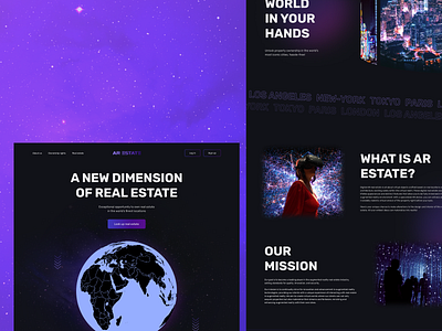 AR Estate dark futuristic ui web design website
