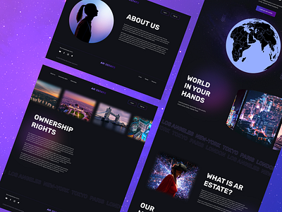 AR Estate dark futuristic ui web design website