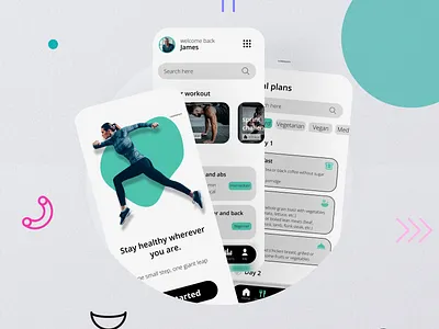 Fitness App app app design app redesign app ui blue design fitness fitness app green light design ui ux workout workout app workout program