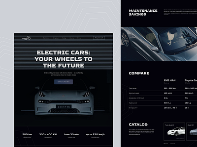 Electric Cars | Landing Page dark landing landing page ui web design website