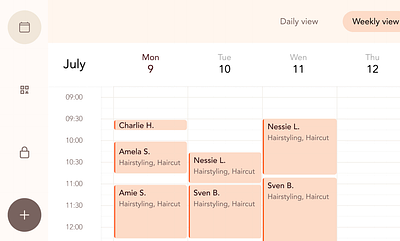 Calendar UI detail booking calendar calendar ui calendar view